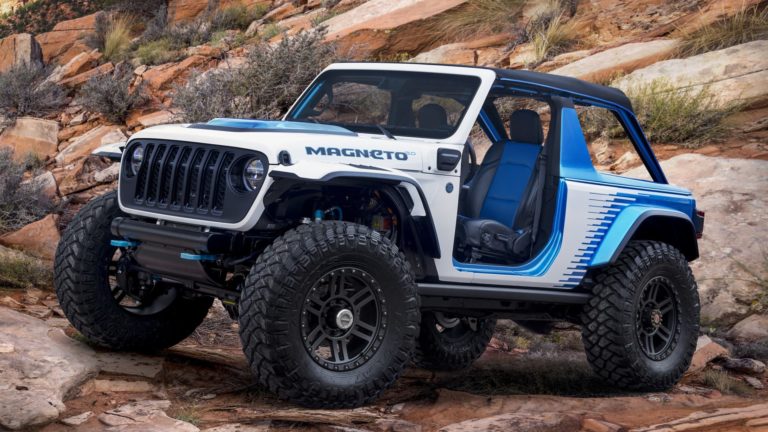 Jeep says its new electrical Wrangler SUV idea is as quick as a Tesla