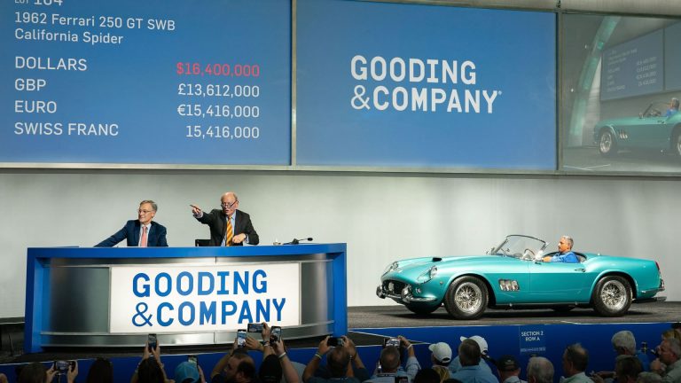 An $18 million Ferrari leads file classic-car public sale at Amelia Island. See all 10 high sellers